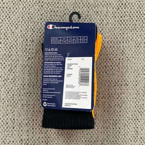 Champion 3Y-5Y NWT crew socks - Picture 2 of 3